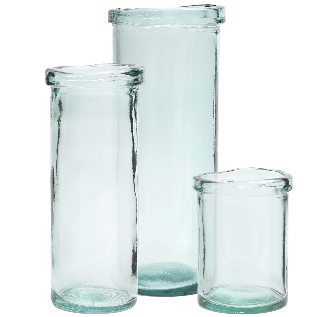 Vase en verre recyclé bleu 36 cm – Design épuré