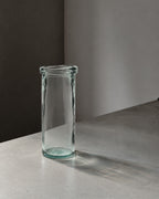 Vase en verre recyclé vert aqua col ondulé – H28 cm