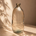 Vase en verre transparent gris silhouette ondulée – H73 cm