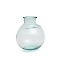 Vase bulle en verre recyclé transparent bleu – H31 cm