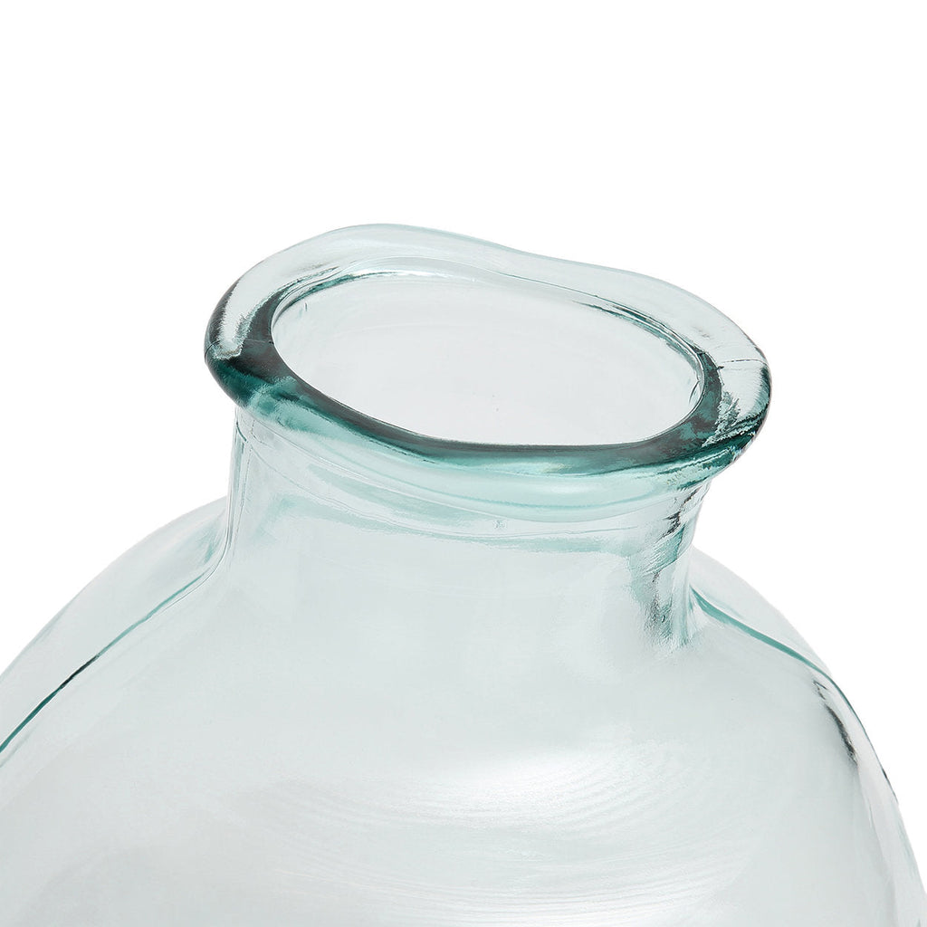 Vase bulle en verre recyclé transparent bleu – H31 cm