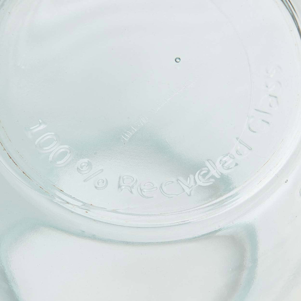 Vase en verre recyclé transparent arrondi moderne bleu – H35 cm