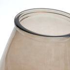 Vase en verre recyclé marron translucide forme ovale – H35,5 cm