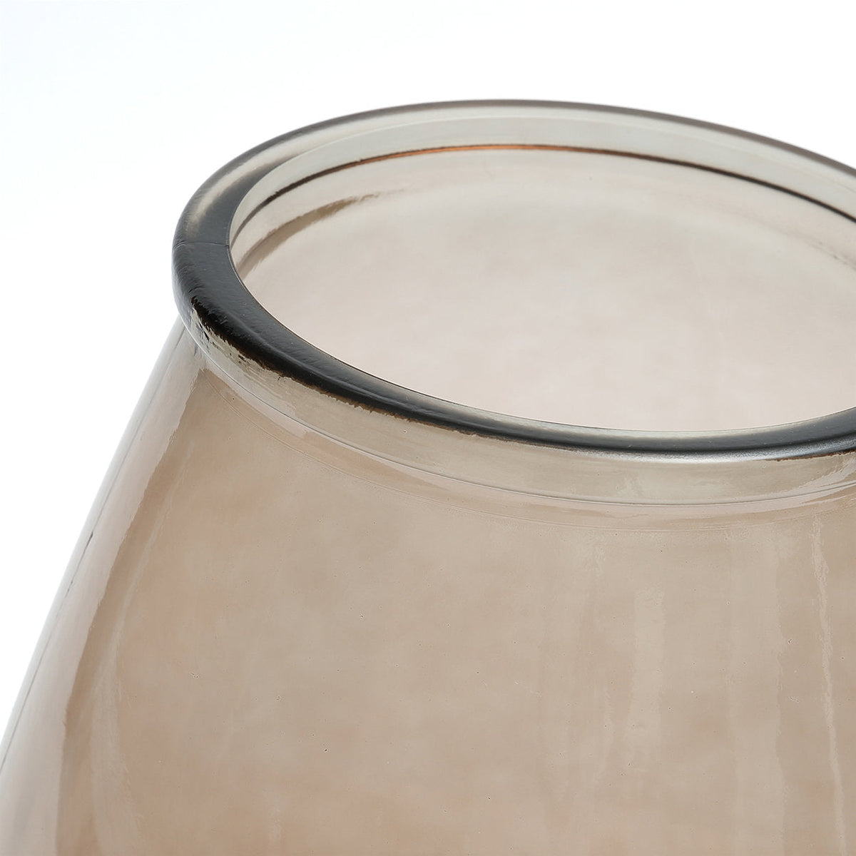 Vase en verre recyclé marron translucide forme ovale – H35,5 cm