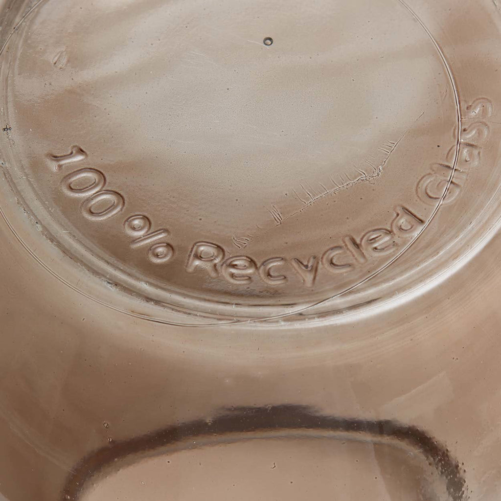 Vase en verre recyclé marron translucide forme ovale – H35,5 cm