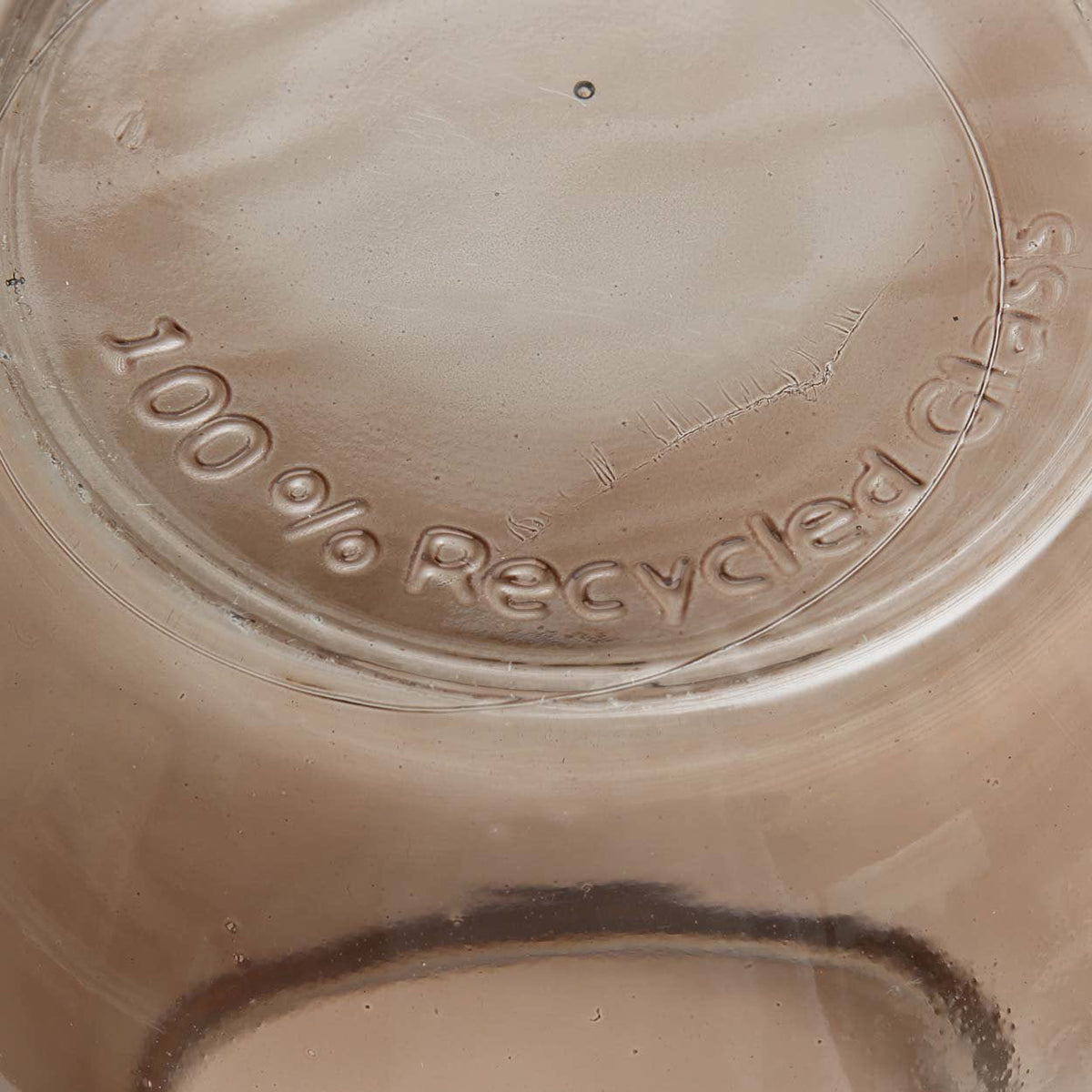 Vase en verre recyclé marron translucide forme ovale – H35,5 cm