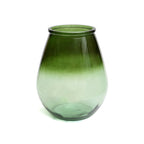 Vase décoratif en verre recyclé vert H35 cm