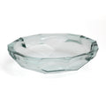 Bol décoratif en verre transparent origami bleu oval