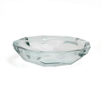 Bol décoratif en verre transparent origami bleu oval