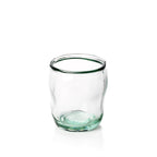 Verre cylindrique bleu en verre recyclé – H10,5 cm