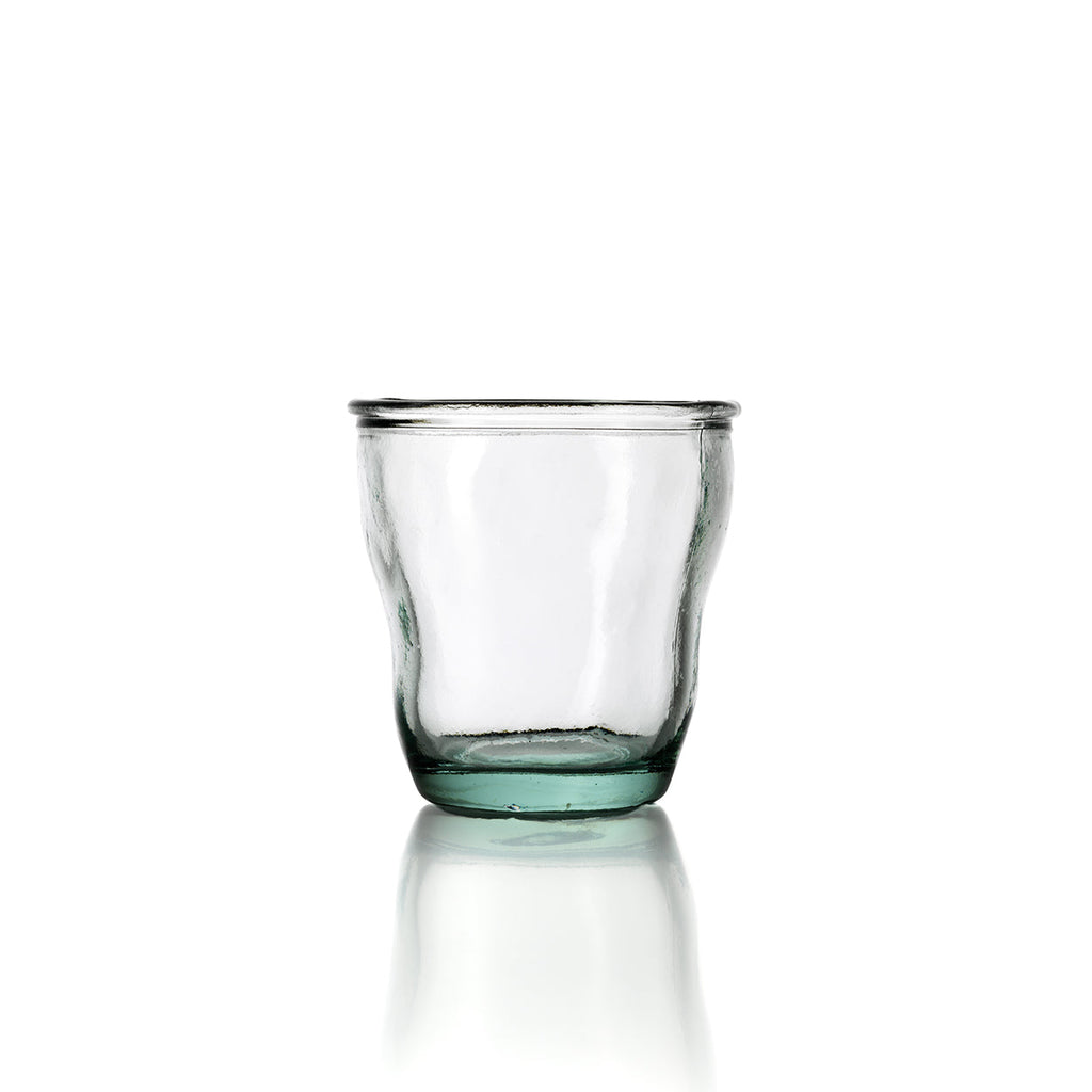 Verre en verre recyclé – Teinte bleue ondulée
