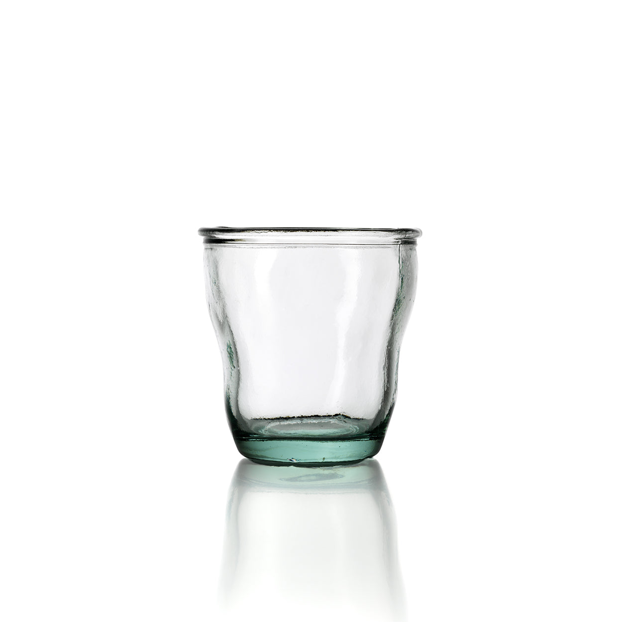 Verre en verre recyclé – Teinte bleue ondulée