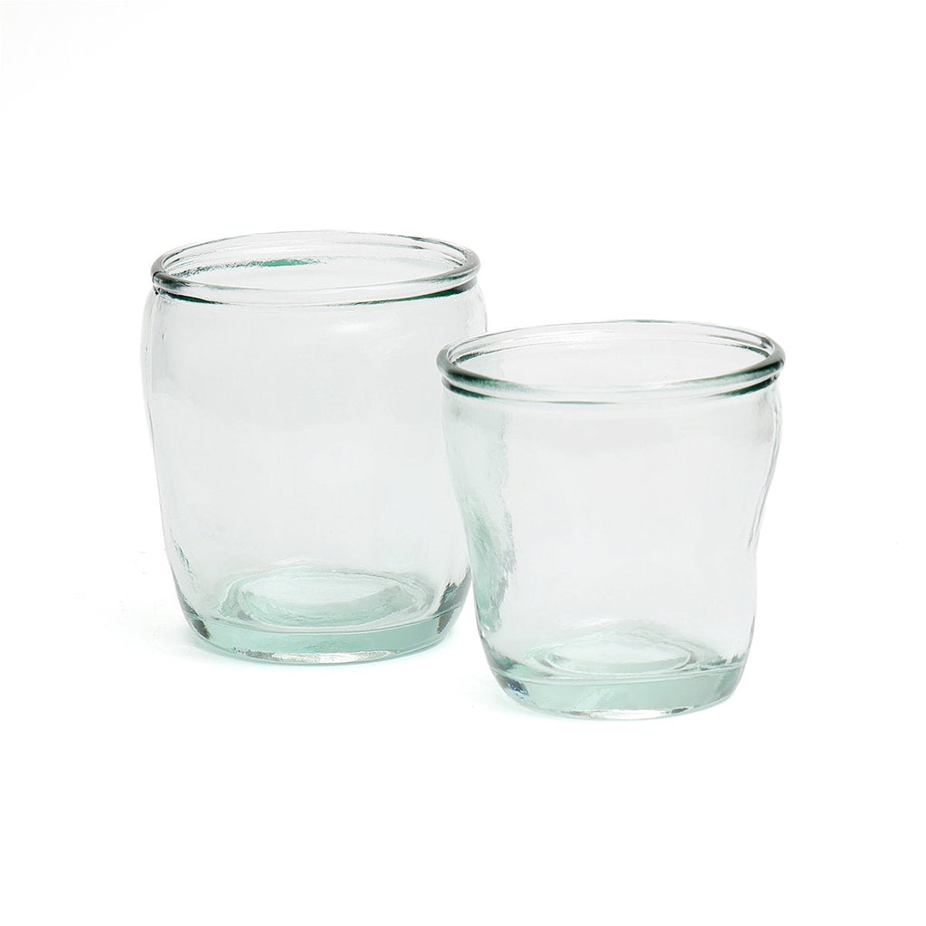 Verre en verre recyclé – Teinte bleue ondulée