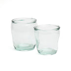 Verre en verre recyclé – Teinte bleue ondulée