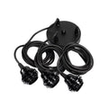 Suspension noire en cordon tressé à 3 douilles – Longueur 250 cm
