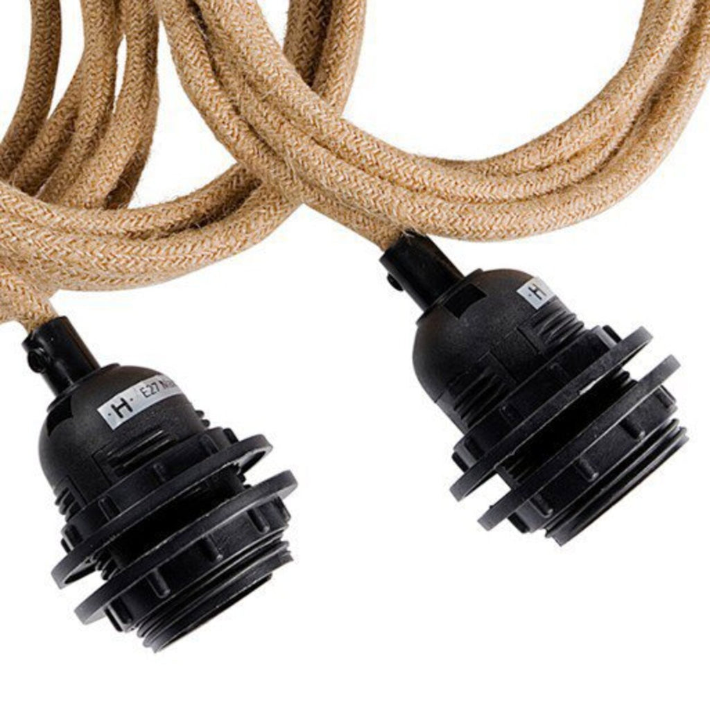 Câble pour suspension tressé en coton 3 douilles – 250 cm