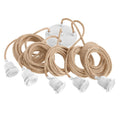 Suspension plafond blanche encorde tressée naturel 5 ampoules – Ø35 cm