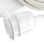 Suspension blanche à base ronde en câble tressé – L250 cm