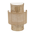 Applique murale en rotin ajouré et jute beige cylindrique – H41 cm