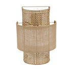 Applique murale en rotin ajouré et jute beige cylindrique – H41 cm