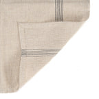 Serviette en lin naturel rayée noir beige pour table ou cuisine