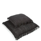 Housse de coussin coton noir frangé - 60x60 cm
