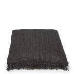 Housse de coussin coton noir frangé - 60x60 cm
