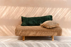 Housse de coussin vert forêt rectangulaire en coton tissé - 35x100 cm