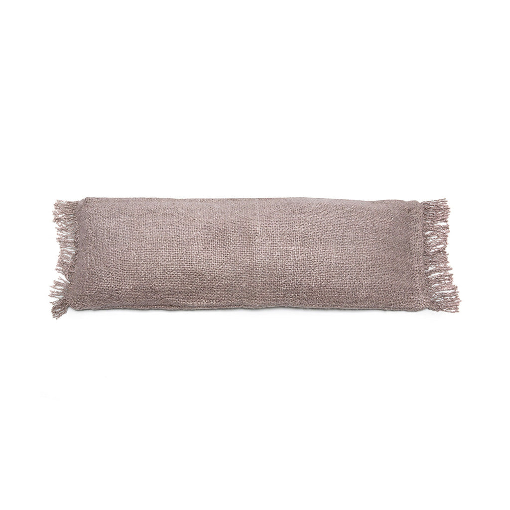 Housse de coussin rectangulaire coton gris perle - 35x100 cm