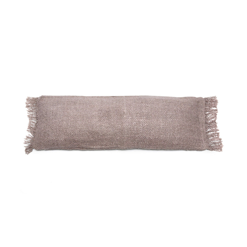 Housse de coussin rectangulaire coton gris perle - 35x100 cm