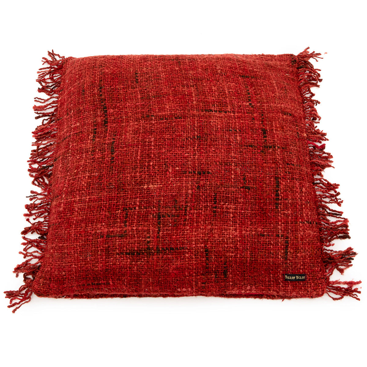 Housse de coussin rouge cerise en coton - 60x60 cm