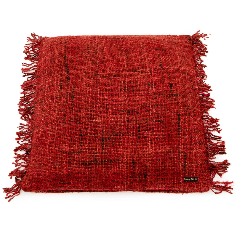 Housse de coussin rouge cerise en coton - 60x60 cm