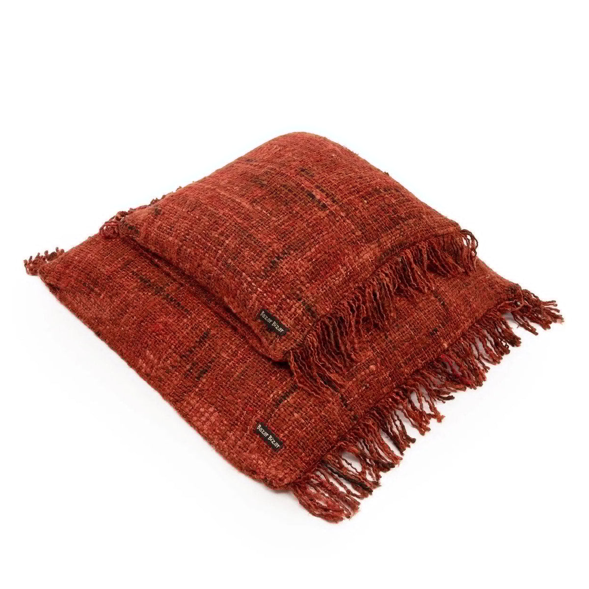 Housse de coussin rouge cerise en coton - 60x60 cm