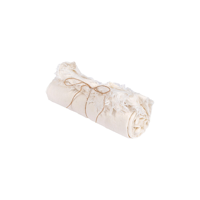 Nappe rectangulaire en lin blanc cassé douceur naturelle – 180x300 cm