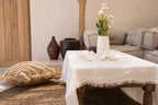 Nappe rectangulaire en lin blanc cassé douceur naturelle – 180x300 cm