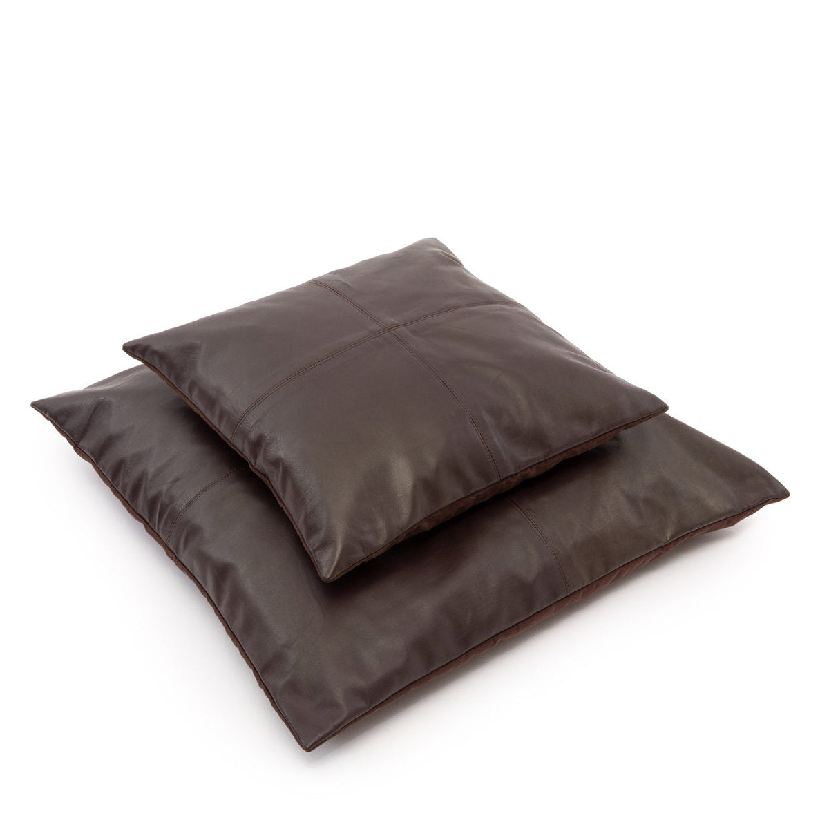 Housse de coussin en cuir marron - 40x40 cm