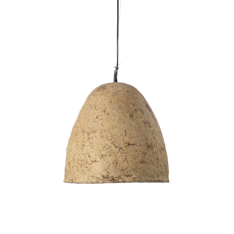 Suspension en papier mâché beige cloche – Ø40 cm