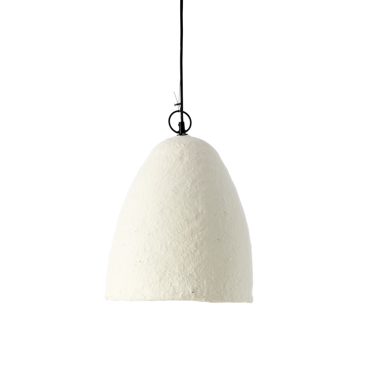Suspension cloche en papier mâché blanc cassé – Ø30 cm