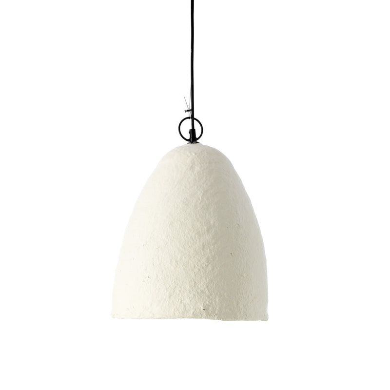 Suspension cloche en papier mâché blanc cassé – Ø30 cm