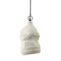 Suspension organique blanche texturée papier mâché – H36 cm