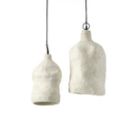 Suspension organique blanche texturée papier mâché – H36 cm