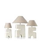 Lampe de table sculpturale en papier mâché blanc – H40 cm