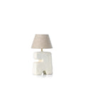 Lampe blanche sculpturale en papier mâché pour chevet – H25 cm