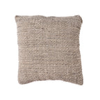 Housse de coussin en lin texturé noir naturel quadrillé 50x50 cm