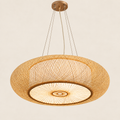 Suspension en Bambou Tressé style Balinais HALO – Ø 50 cm.