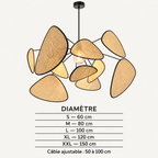 Lustre en rotin tressé naturel ASAKA – Forme feuilles d’Oxalis