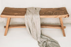 Banc en bois de suar massif naturel assise incurvée – 120x30 cm