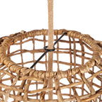 Suspension cylindrique en feuille de bananier tressée naturelle – H75 cm