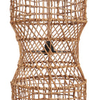 Suspension cylindrique en feuille de bananier tressée naturel – H130 cm