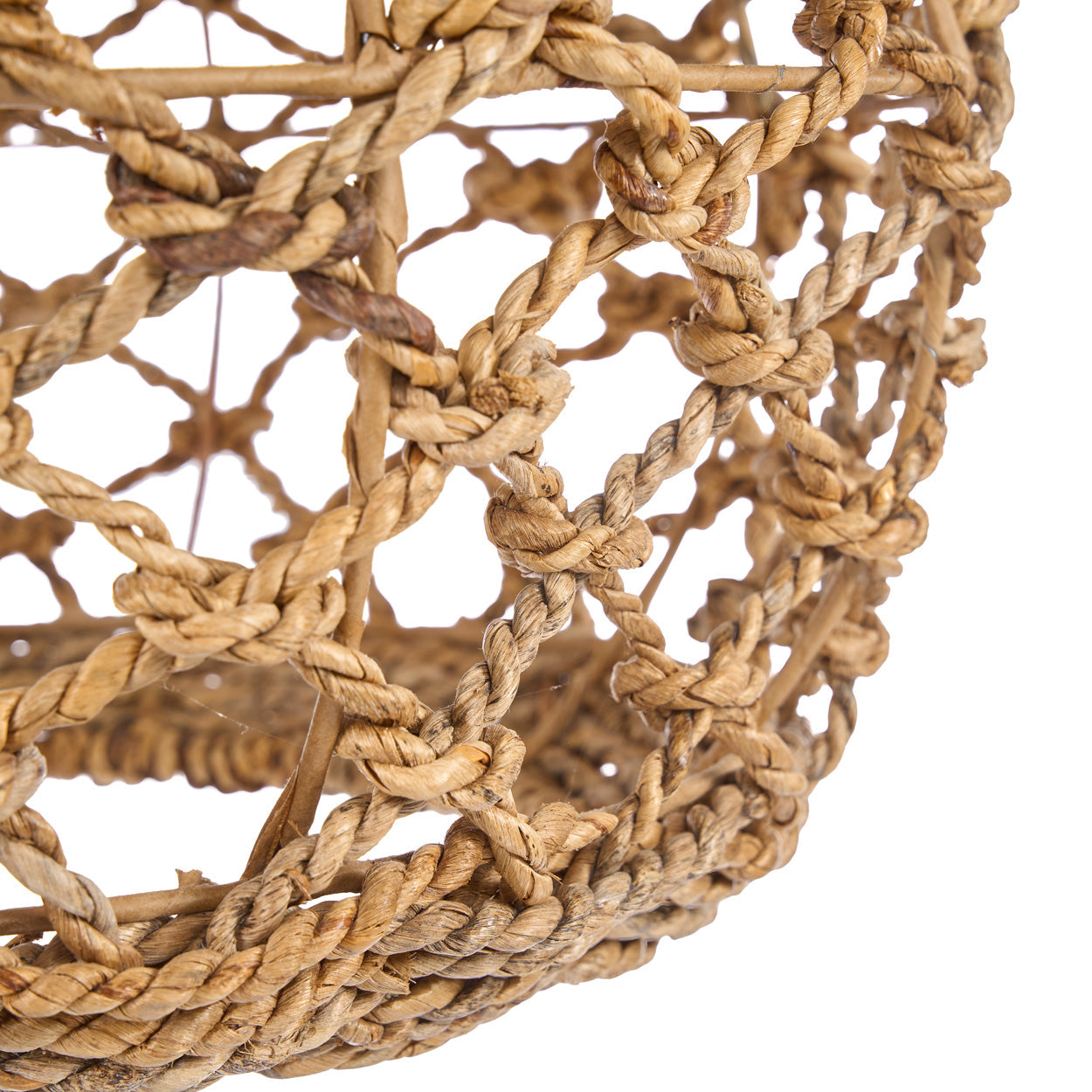 Suspension en feuille de bananier tressée naturelle ajourée – Ø45 cm